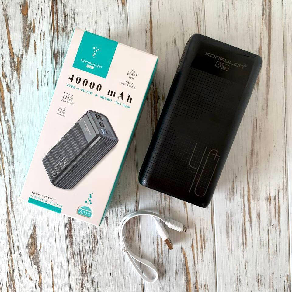 

Power Bank Konfulon A21s 40000 mAh (Реальная мощность)