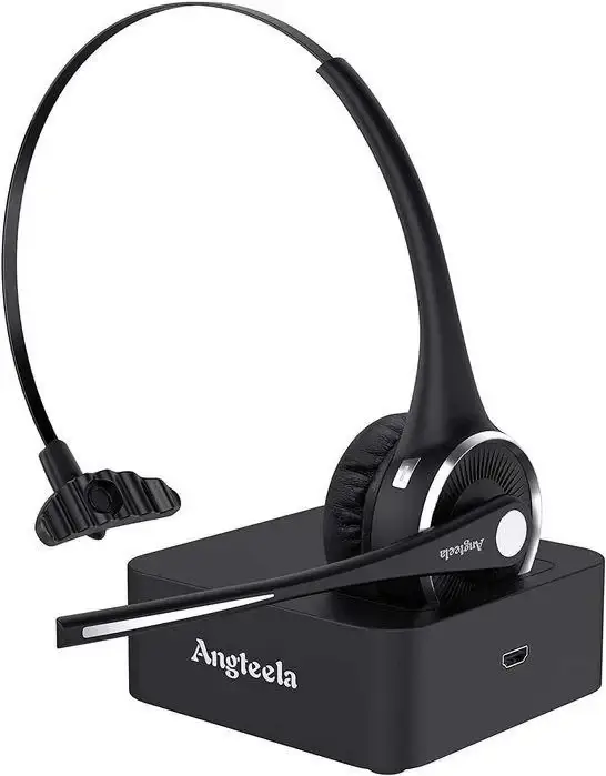 

Высококачественная беспроводная гарнитура наушники Angela для колл-центра и офиса блютуз., Черный