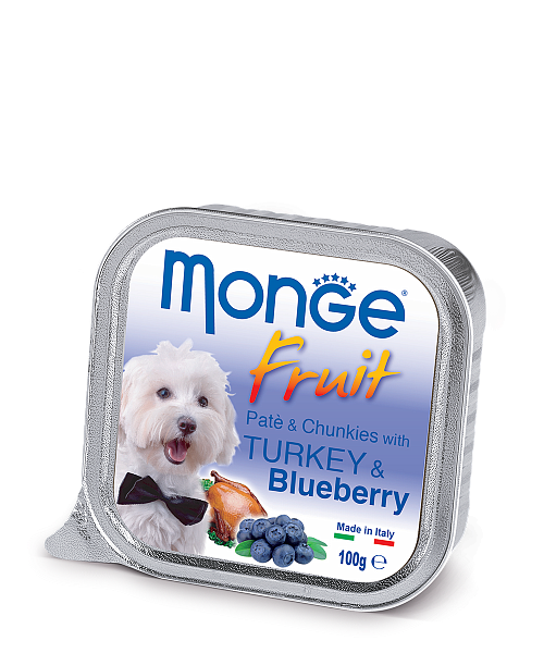 

Влажный корм MONGE Монж DOG FRUIT с индейкой и черникой, 0,1 кг