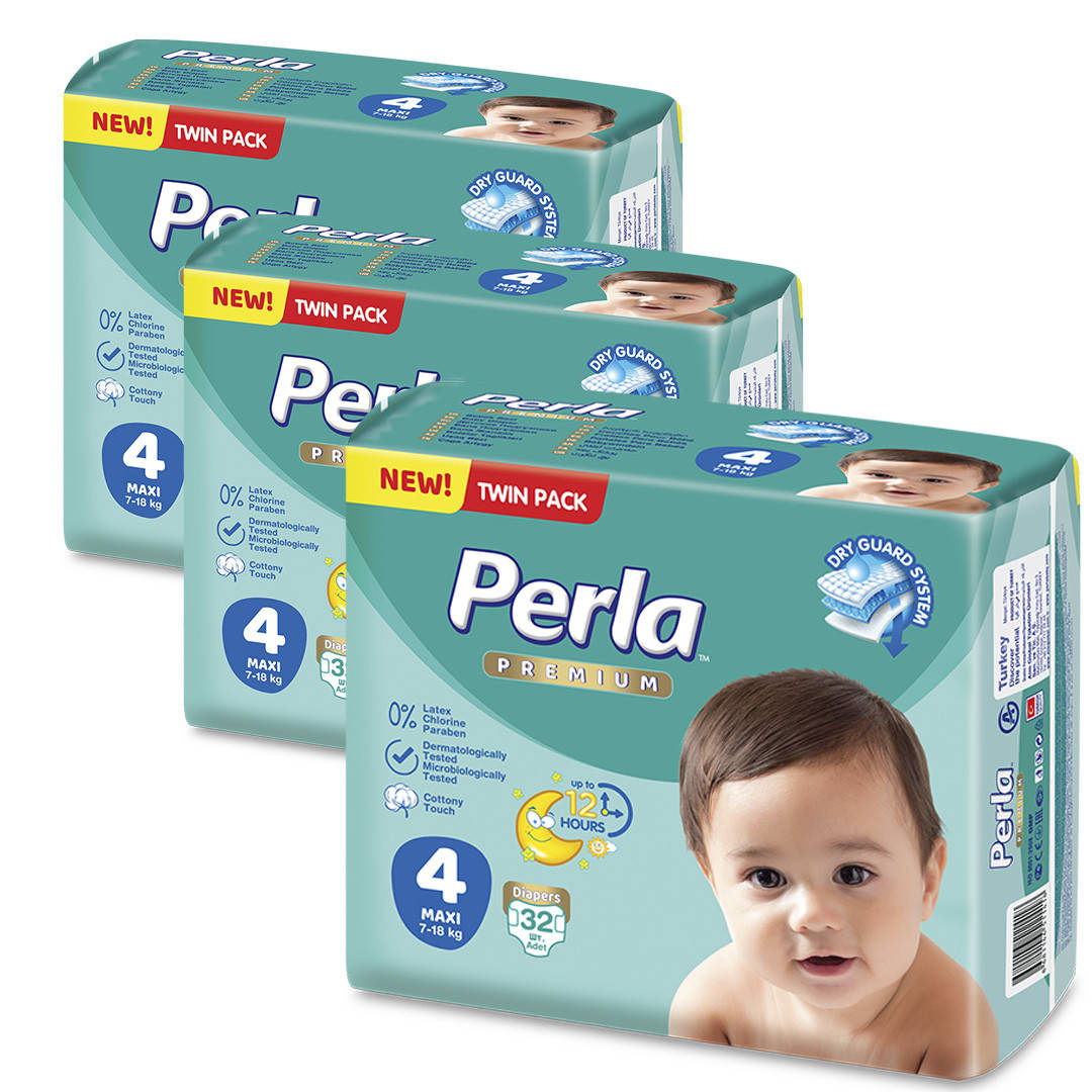 

Подгузники для детей Perla Premium Maxi 4 -96 шт( 3 упаковки )