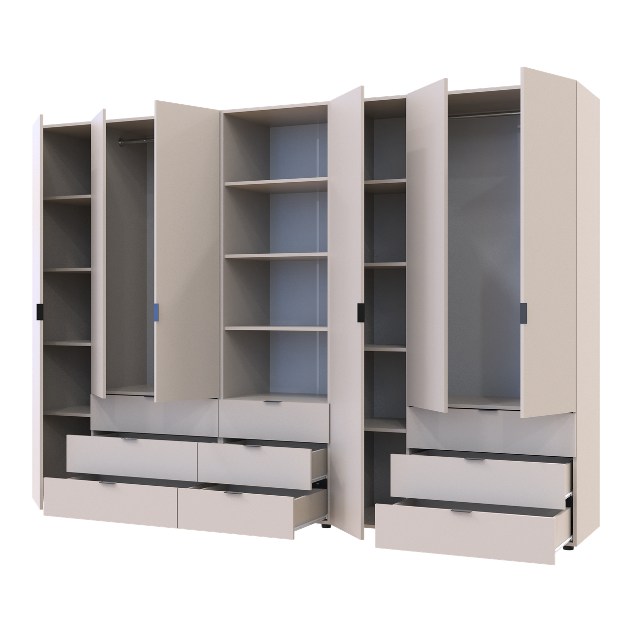 Шафа для одягу Doros Гелар Кашемір 3+3ДСП з пеналом 292.4х49.5х203.4 (42005178) 3