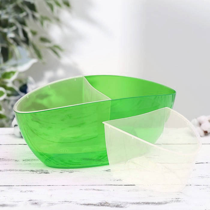 

Вазон Орхидея ОВАЛ со вставкой Алеана 32*14 зелёный прозрачный