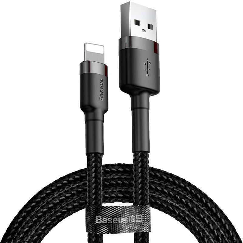 

Кабель Baseus USB Cafule Lightning CALKLF-BG1 Black 1m, Черный