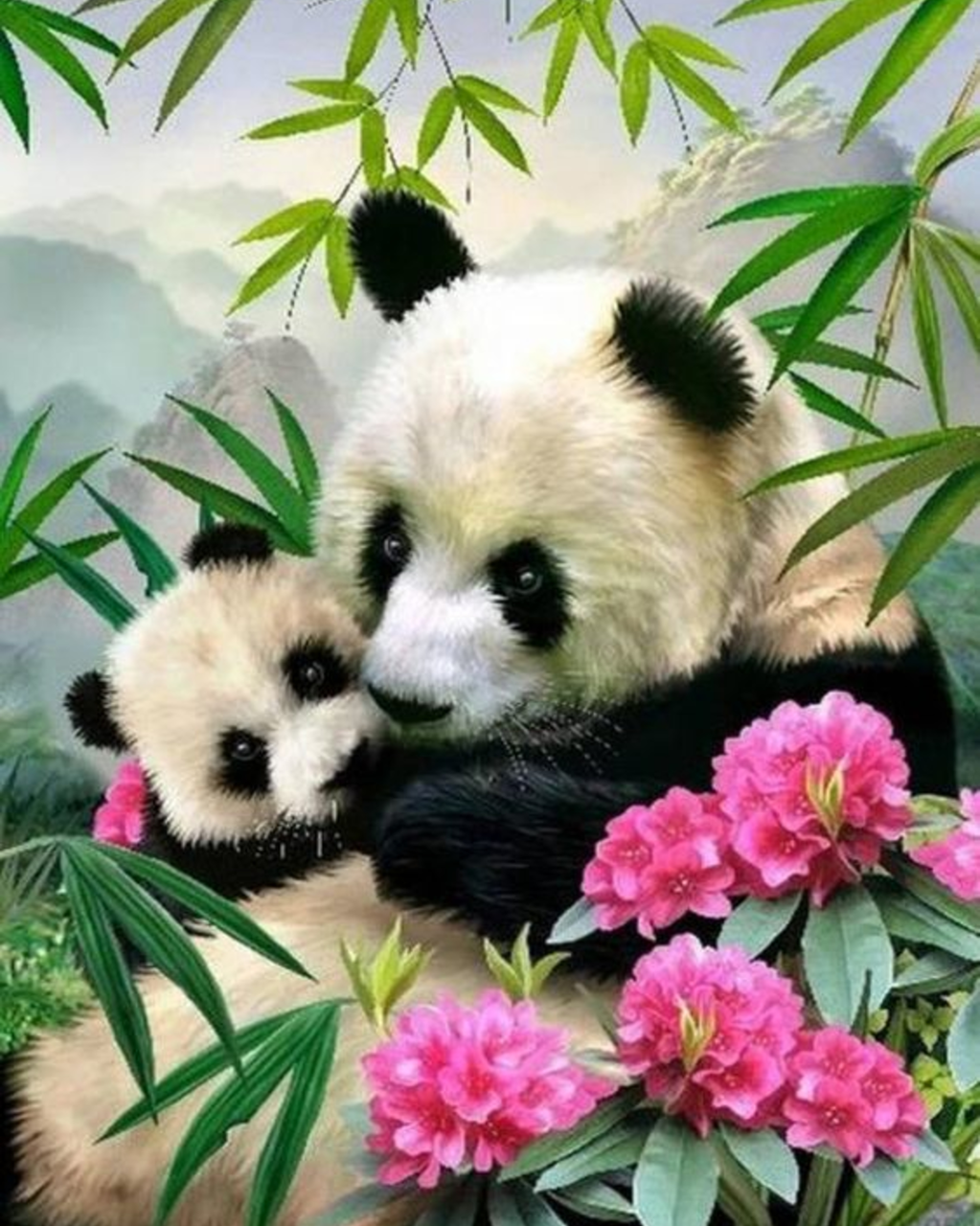 

Алмазная мозаика Панды 40/50 Вышивка стразами