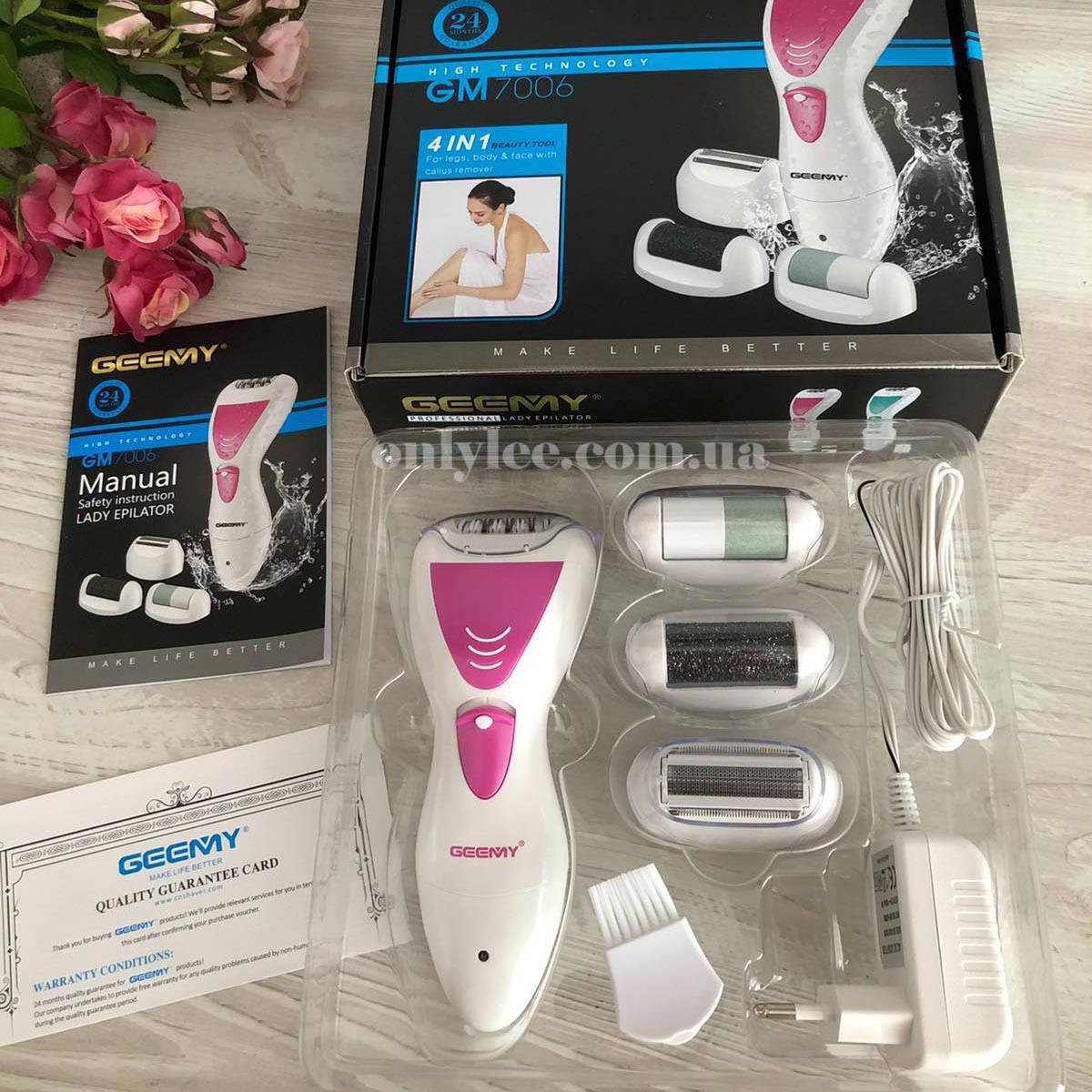 

Аккумуляторный женский эпилятор 4 в 1 Geemy GM-7006