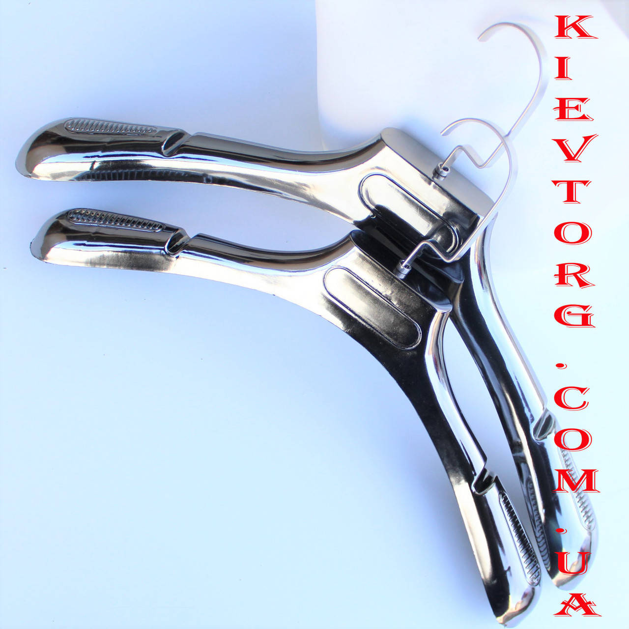 

Вешалки плечики тремпеля для шуб, мужской зимней верхней одежды в шкаф серебро, 46 см, Светло-серый