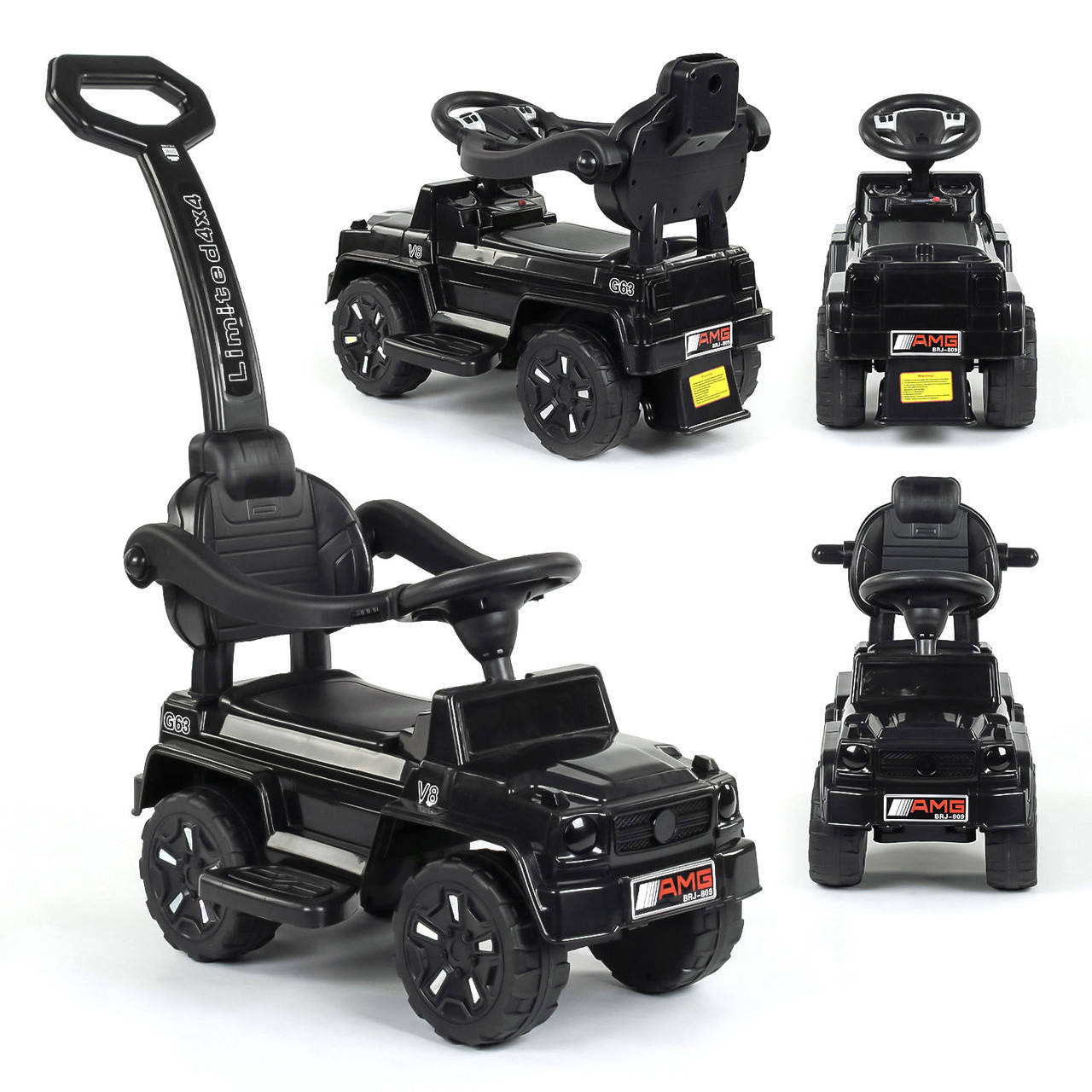 

Толокар каталка с родительской ручкой Джип (звук, свет) JOY 809 CR-11300 Черный