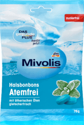 

Ментоловые леденцы без саха Das gesunde Plus Mivolis (Миволис) 75 г