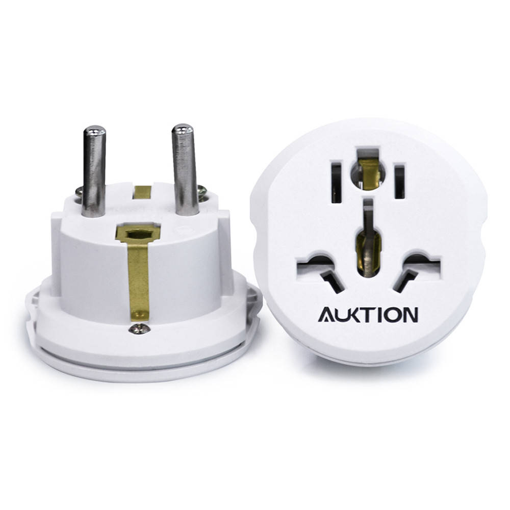 

Универсальный переходник Auktion с US/UK/AU на евро (EU) вилку (Белый, 16А)