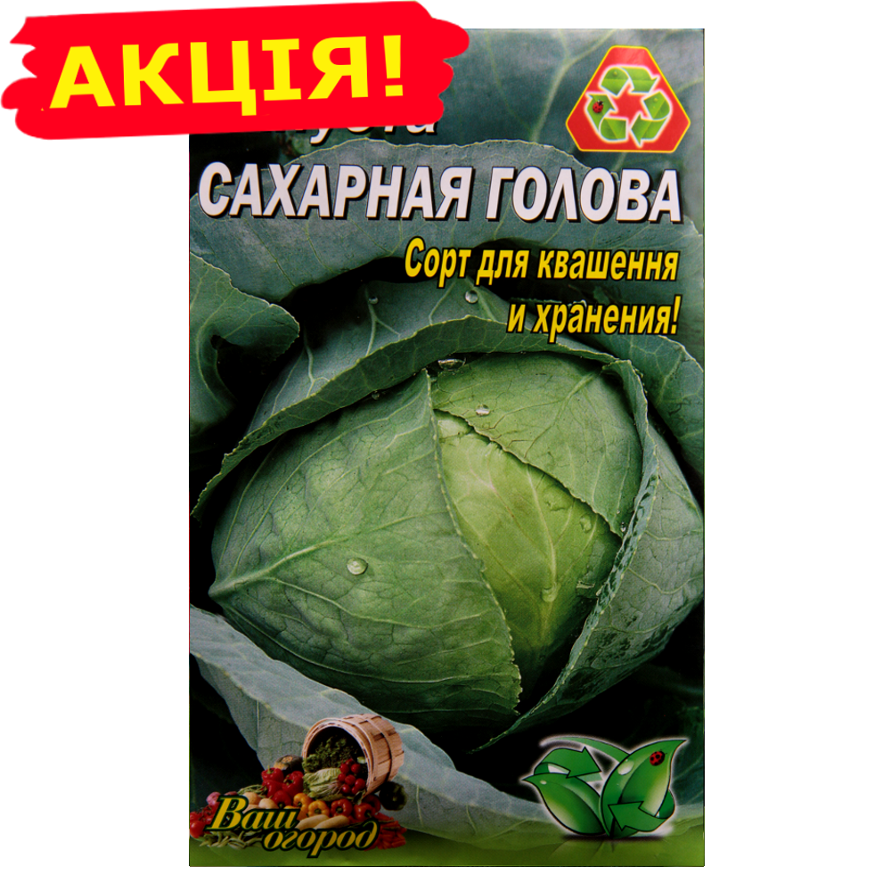 

Капуста Сахарная голова поздняя большой пакет 5 г