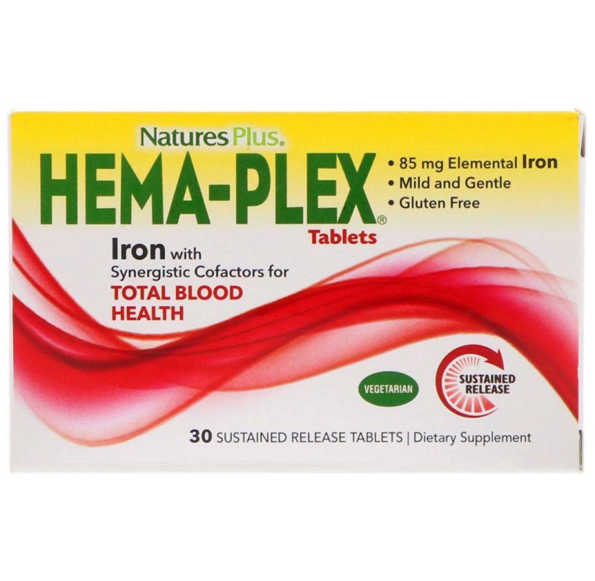 

Nature's Plus, Hema-Plex, 30 таблеток с длительным высвобождением