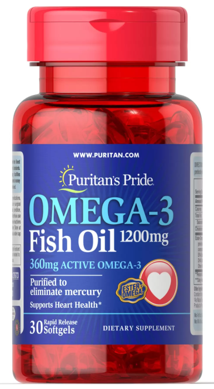 

Омега Puritan`s Pride - Omega 3 Fish Oil 1200 мг (100 капсул)