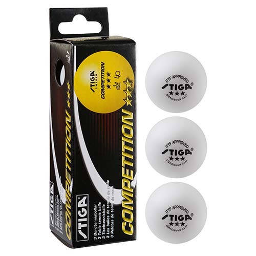 

Шарики для настольного тенниса Stiga 3*, 3шт, белый