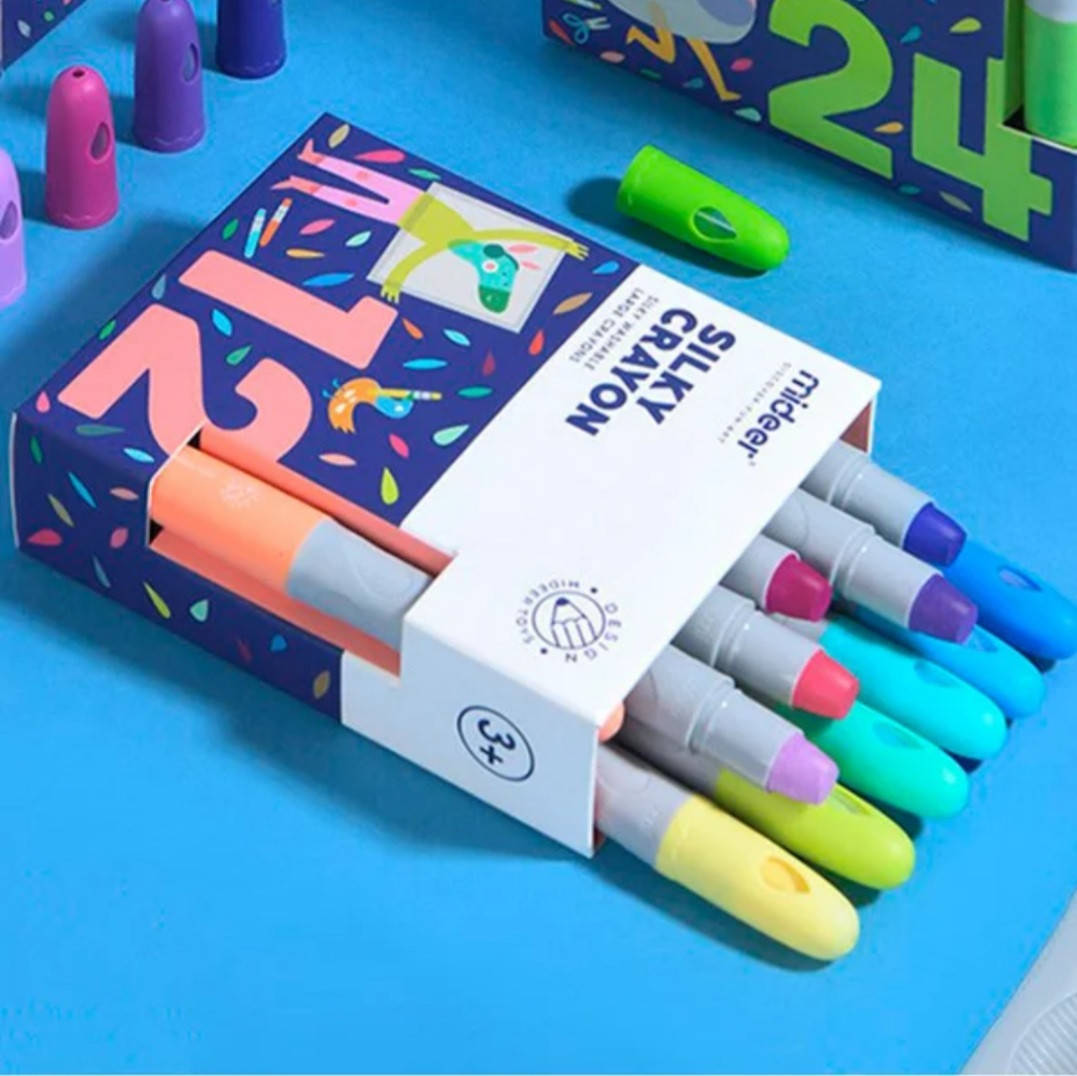 

Восковые карандаши Silky crayon, Mideer, 12 шт