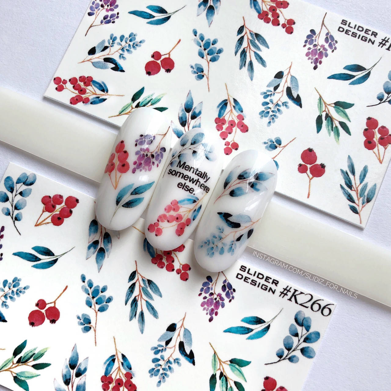 

Слайдер-дизайн SLIDIZ водная наклейка для ногтей Цветы, листики