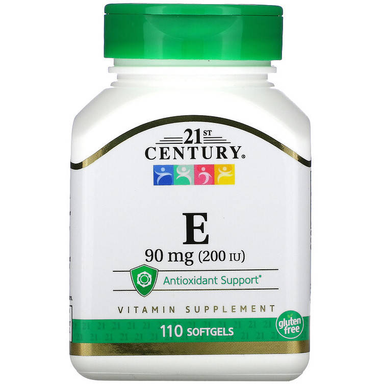 

Витамин Е, 21st Century "Vitamin E" 90 мг (200 МЕ) (110 гелевых капсул)