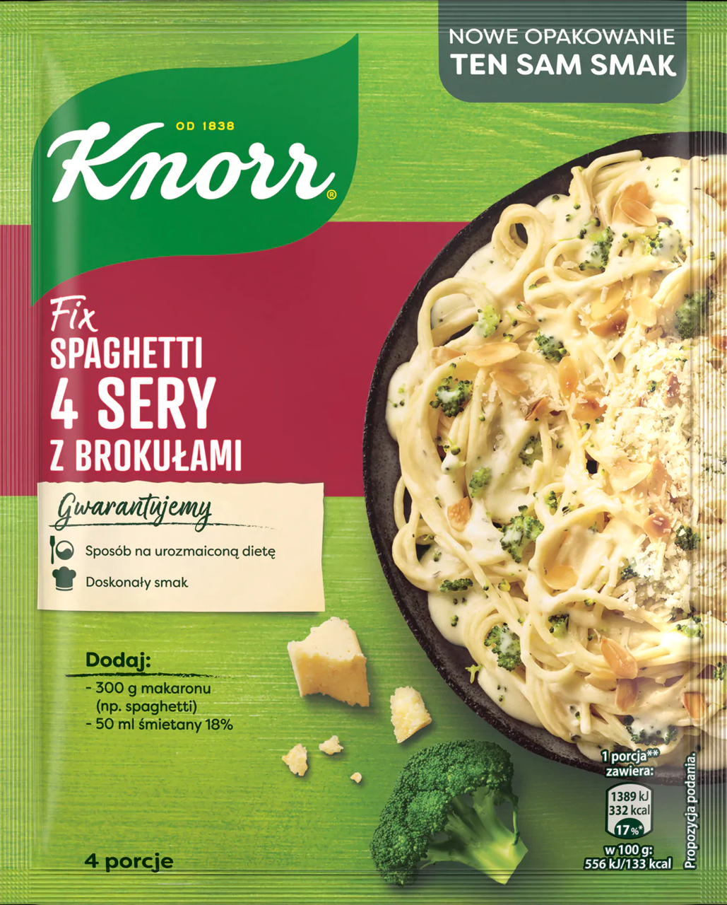 

Соус Knorr к спагетти четыре сыра с брокколи 43 г