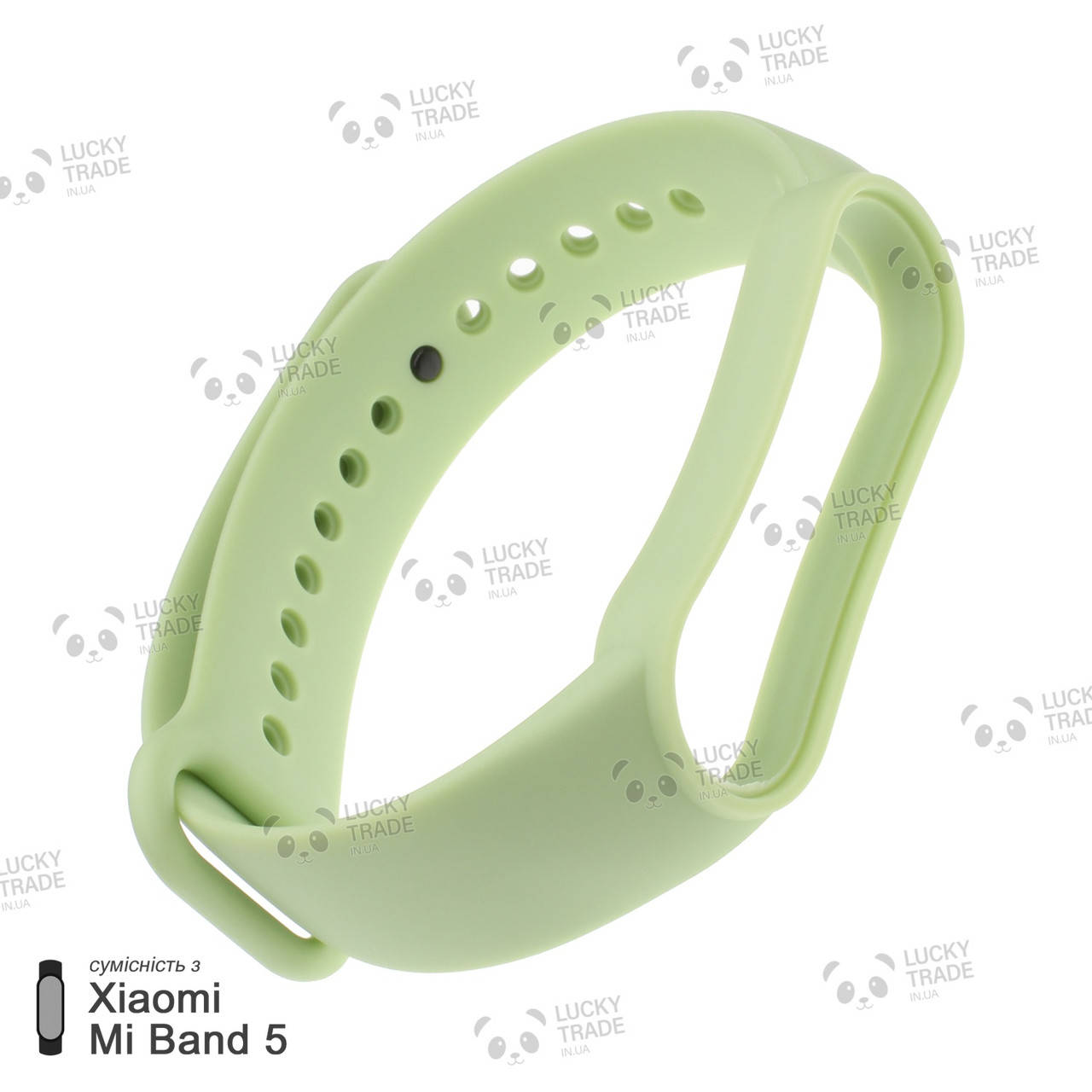 

Ремешок Xiaomi Mi Band 5 силиконовый однотонный браслет Light Салатовый / Зеленый [2419]
