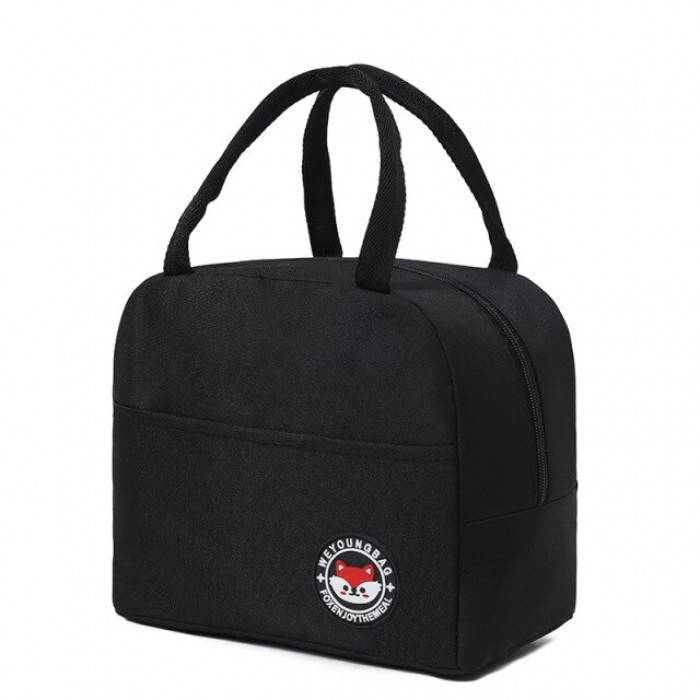 

Термо сумка Lunch Bag ланч бег на замке Fox, черная, Черный