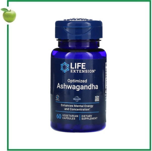 

Life Extension, Ашваганда, оптимизированный экстракт, 60 вегетарианских капсул, США