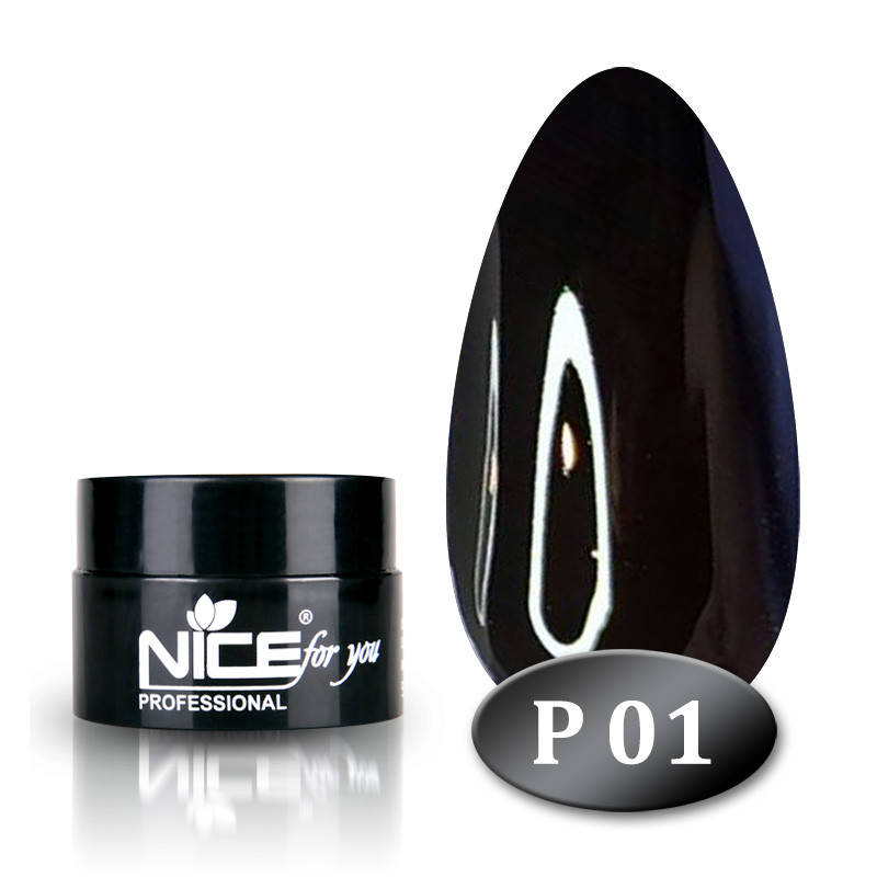

Гель краска Nice for you P-1 черная 5 г, Черный