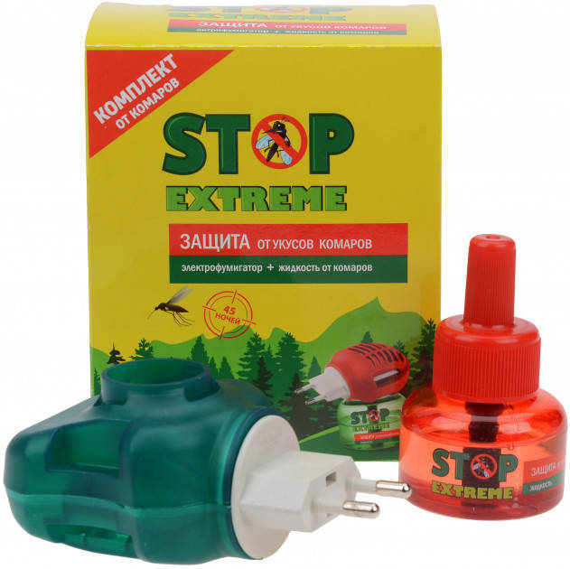 

"STOP EXTREME" КОМПЛЕКТ ВІД КОМАРІВ: ЕЛЕКТРОФУМІГАТОР + РІДИНА ВІД КОМАРІВ 30 мл