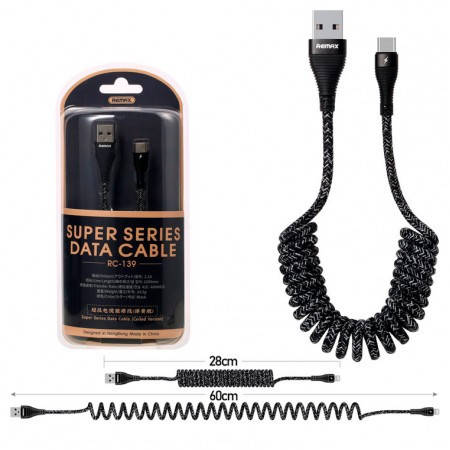 

Кабель Remax Super Series Cable RC-139a Type-C 2.1A/1.2m Black, Черный