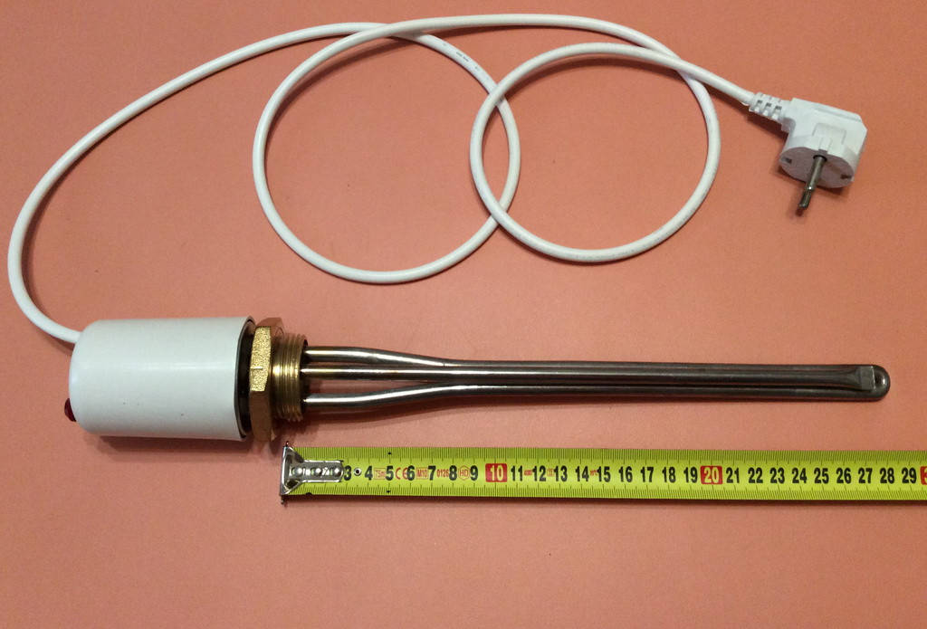 

Тэн нержавейка 800W (Турция) на резьбе 1 1/4" для чугунных батарей с итальянским терморегулятором (с колпаком)