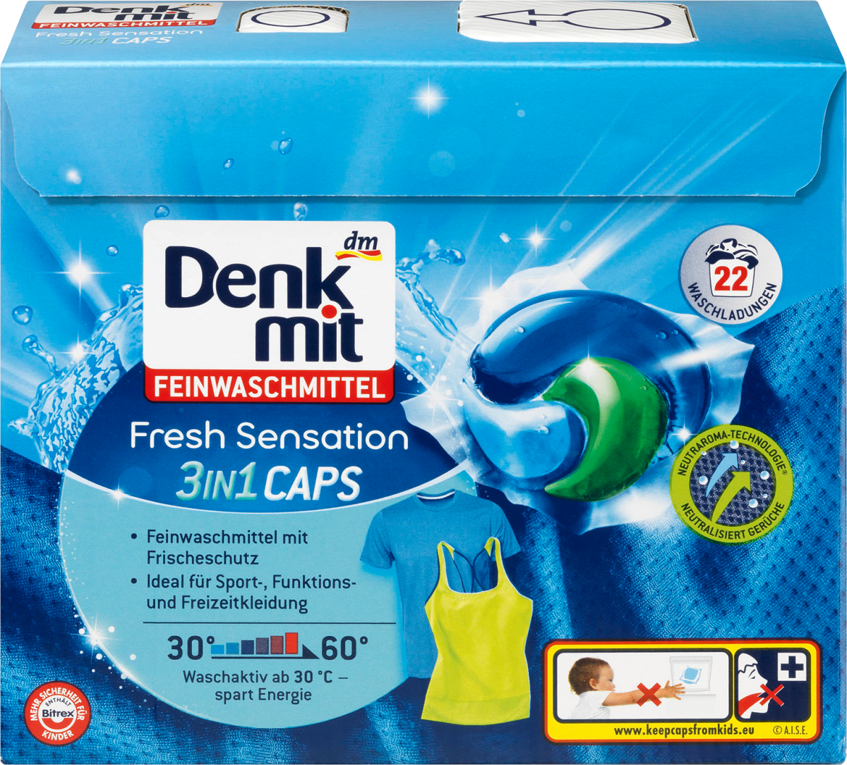 

Капсулы для стирки Denkmit Feinwaschmittel 3in1 Fresh Sensation, 22 шт.