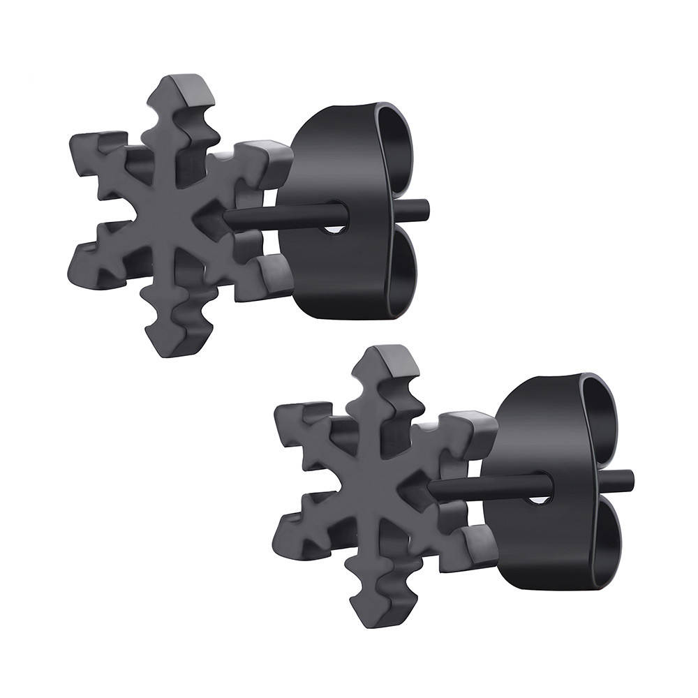 

Серьги-гвоздики - Снежинка (Черные), Черный