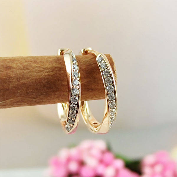 

Серьги кольца Xuping медицинское золото позолота 18К А/В 1-1185