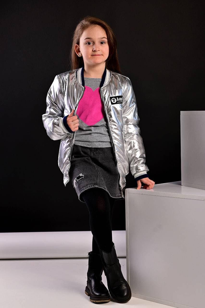 

Бомбер детский серебро AAA 144566M