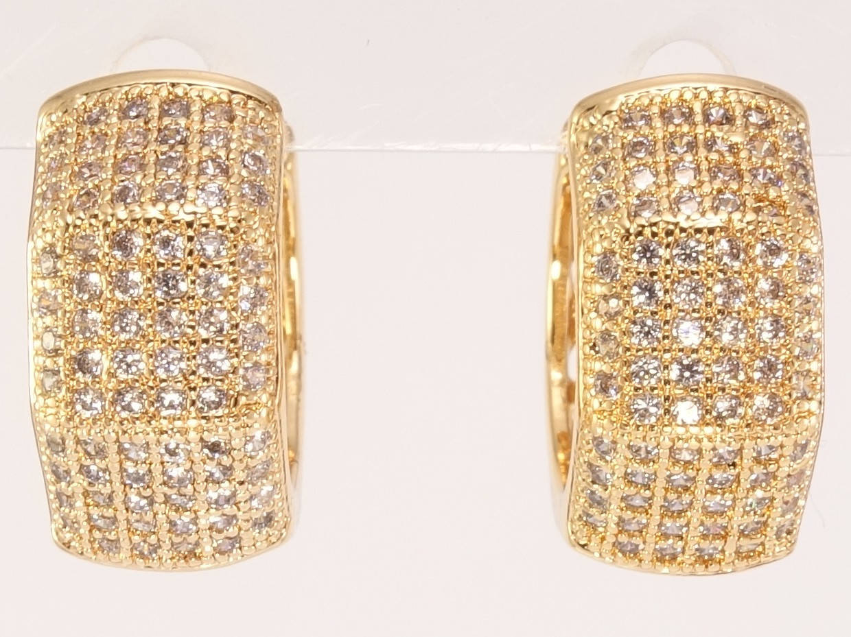 

Серьги Xuping M&L желтый оттенок колечки "Инкрустация цирконием"