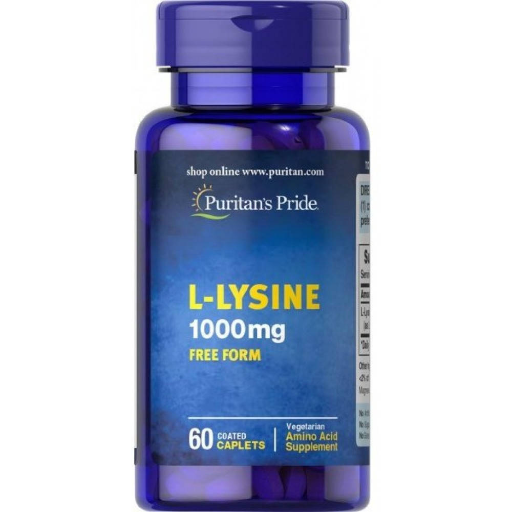 

Л-лизин, L-Lysine, Puritan's Pride, 1000 мг, 60 капсул (PTP-16011)