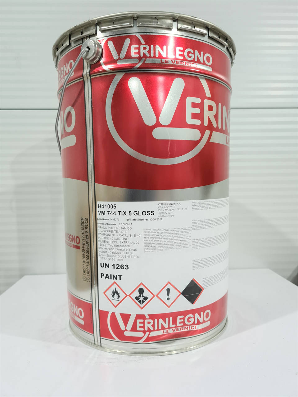 

Лак VM 744 TIX - стойкий к царапинам полиуретановый (блеск 5 глосс), тара: 25л - Verinlegno, Прозрачный