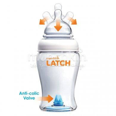 

Бутылочка Munchkin Latch пластиковая, 240мл, соска силикон, 0m (уценка)