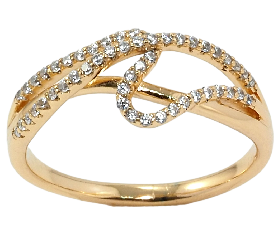 

Кольцо Xuping Позолота 18K "Волнистые дорожки циркония" р.17,19,19.5