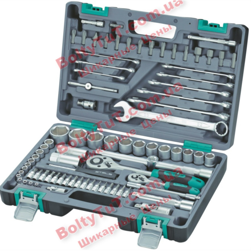 

Набор инструмента STELS 1/2", 1/4", CrV, пластиковый кейс 82 предм. (14105)