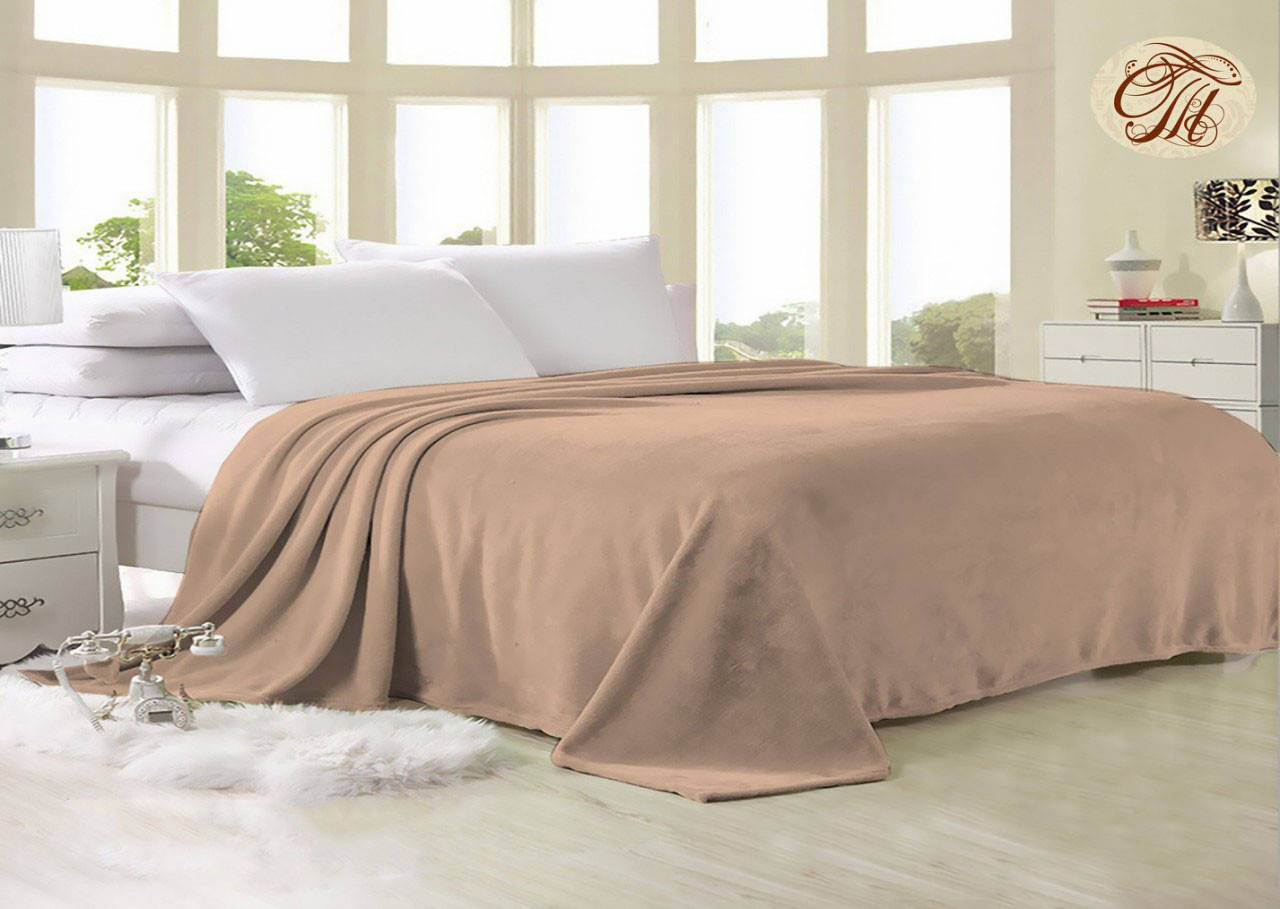 

Плед-покрывало из микрофибры персиковое (200х220)