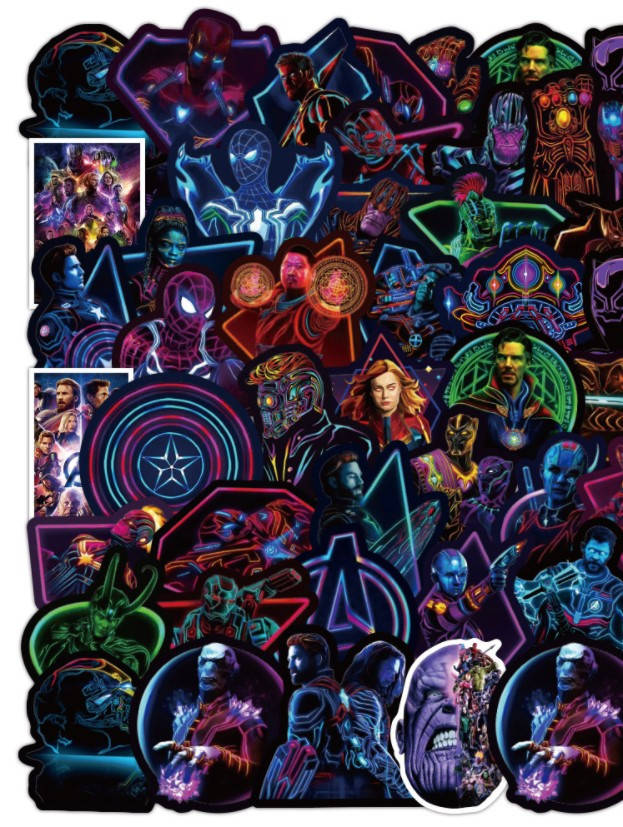 

Наклейки виниловые Марвел Мстители Marvel на предметы 100 шт.