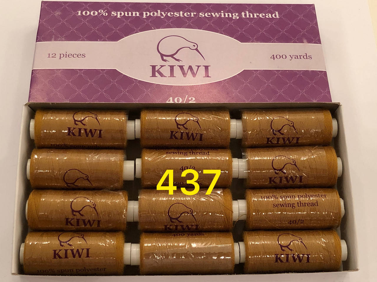 

Швейные нитки 40/2 437тон полиэстер Kiwi Киви 400ярдов