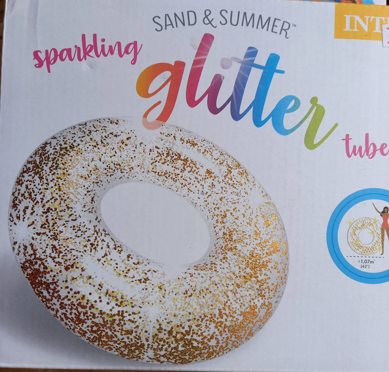 

Надувной круг с блестками 107см