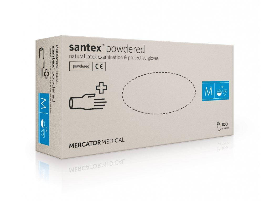 

Перчатки латексные Santex с пудрой, размеры С, М, Л, ХЛ, Белый