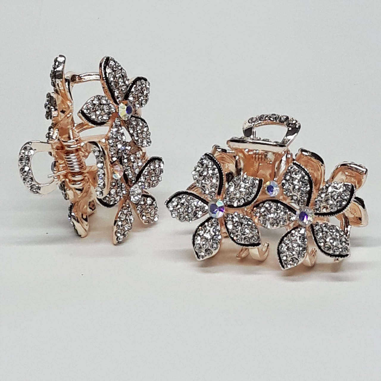 

Заколка Краб для волос ZAYA 4см металлический со стразами., Золотистый