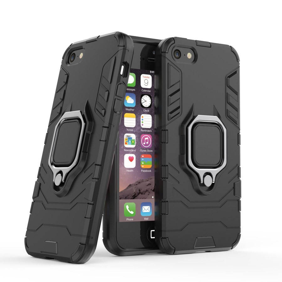 

Противоударный чехол iPhone 5 5S SE (подставка кольцо) (Айфон 5 5С СЕ), Черный