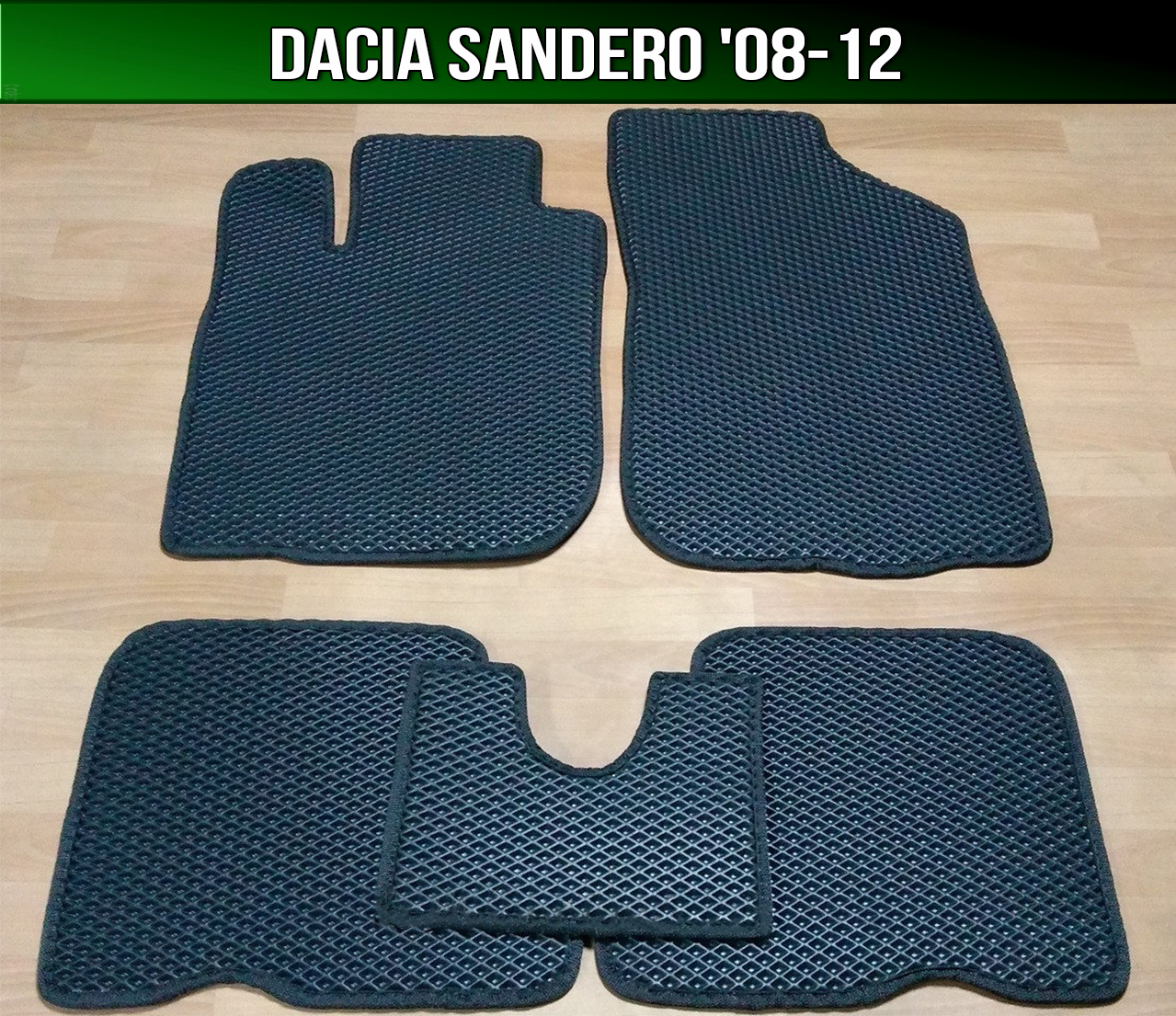 

ЕВА коврики на Dacia Sandero '08-12. EVA ковры Дача Сандеро Дачия, Черный