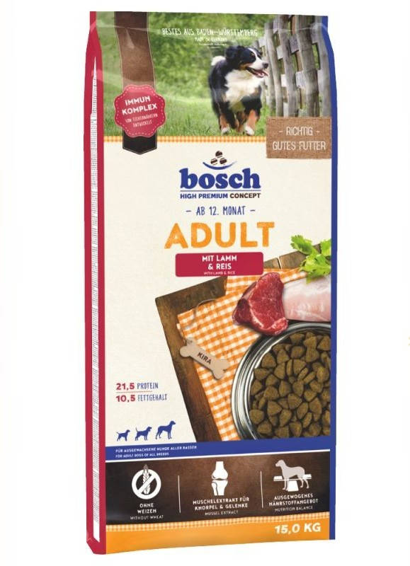 

Bosch Adult Lamb & Rice 15кг корм для собак с ягненком.