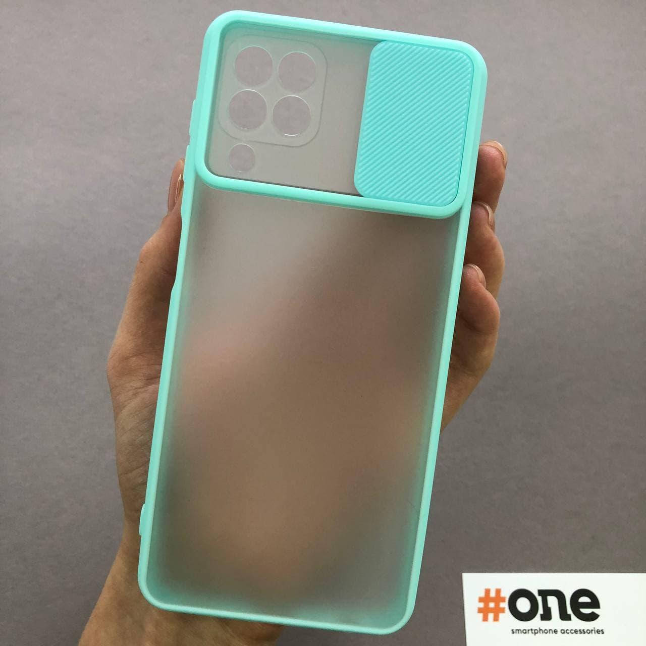 

Чехол для Samsung Galaxy A22 матовый со шторкой для камеры чехол на телефон самсунг а22 бирюзовый Cur