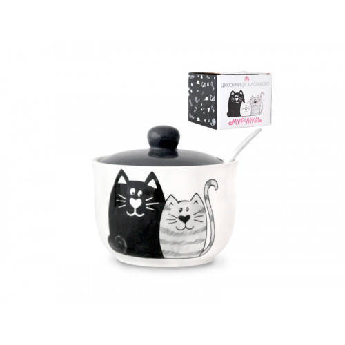 

Сахарница S&T Мурчики 450 мл с ложкой 2242-19