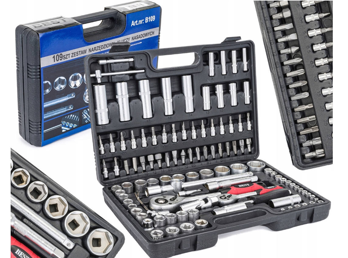 

Набор инструментов BEST B109 ! 1/2'',1/4'' (6-гр.) (4-32 мм) PROFLINE!